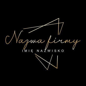 Logo na czarnym tle ze złotą, ozdobną czcionką i ozdobną ramką