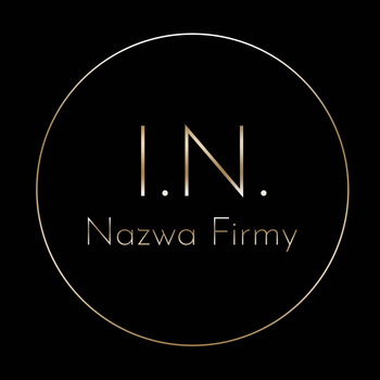 Logo na czarnym tle ze złotymi literami czcionka ozdobna