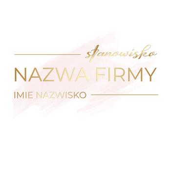 Logo na różowym tle ze złotymi literami czcionka klasyczna