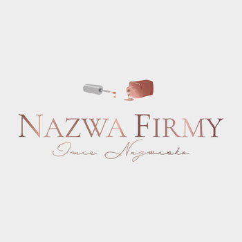 Logo różowe złoto z lakierem do paznokci