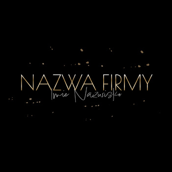 Logo z ozdobną złotą czcionką na czarnym tle