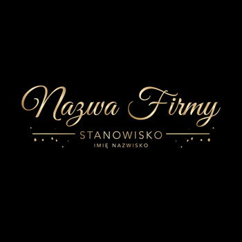 Lustrzany projekt logo ze złotym pyłkiem na czarnym tle