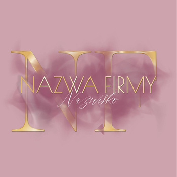 Lustrzany złoty projekt logo z różowym dymem 3D