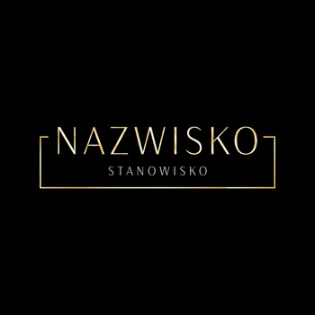 Minimalistyczny projekt złoconego logo w ramce na intensywnym czarnym tle