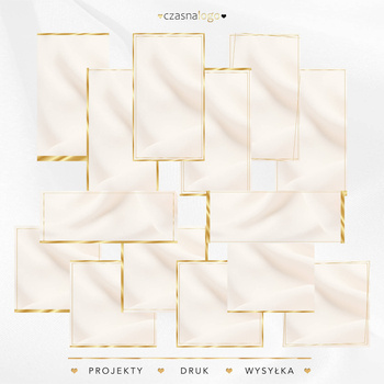 Pakiet 17 teł do postów i relacji beżowa satyna + złoty