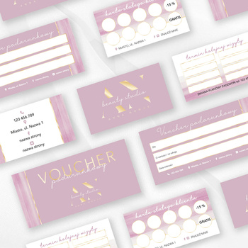 Pakiet 5 projektów różowo złotych dla salonu urody