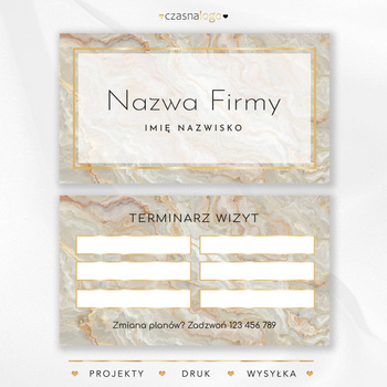 Projekt terminarzyka wizyt ze złotymi dodatkami