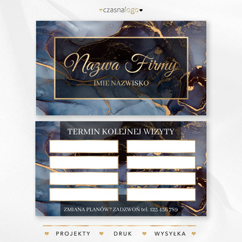 Smugowy wzór terminarzyka na niebieskim tle z dodatkiem złota