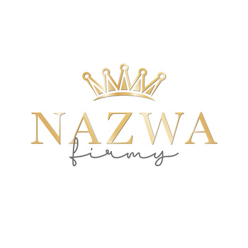 Złocone logo z klasyczną i pisaną czcionką na białym tle