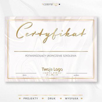 Złocony projekt certyfikatu na eleganckim satynowym tle