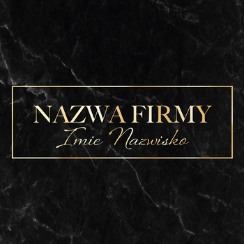 Złocony projekt logo z elegancką czcionką na czarnym tle