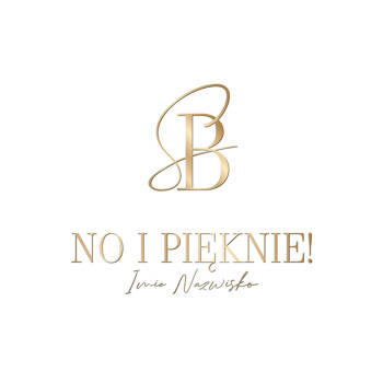 Złocony projekt logo z eleganckimi inicjałami, klasyczną czcionką w stylu pismo odręczne na białym tle