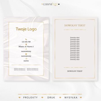 Złocony projekt ulotki na szarym satynowym tle