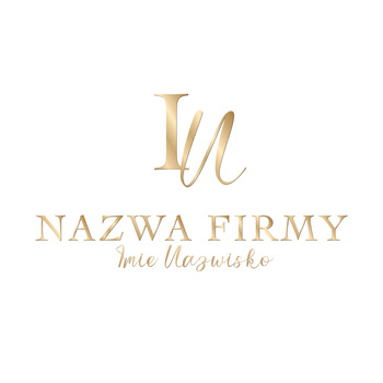 Złote logo z eleganckimi inicjałami i pisaną czcionką