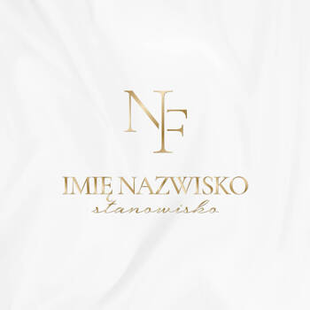 Złoty projekt logo w stylu glamour na białym satynowym tle